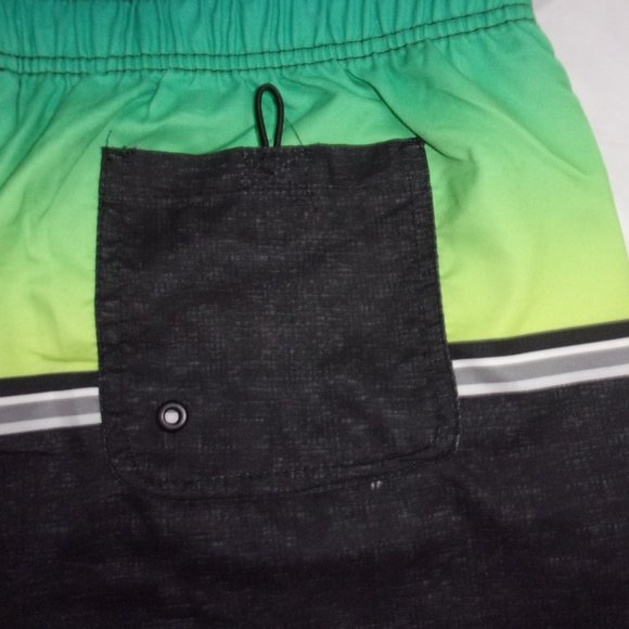 Burnside Lime and Charcoal Swim Shorts - Picture 4 of 7
